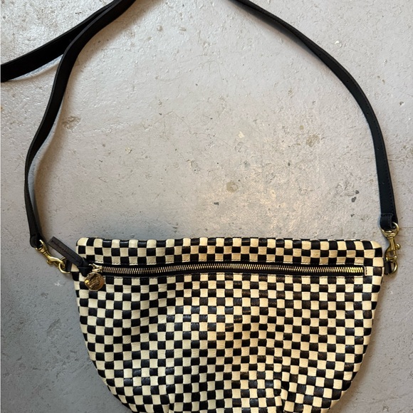 Clare V Handbags - Clare V Black and Cream Checkered Crossbody Bag